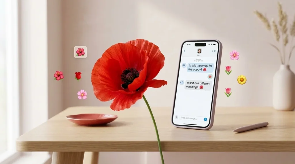 poppy flower emoji
